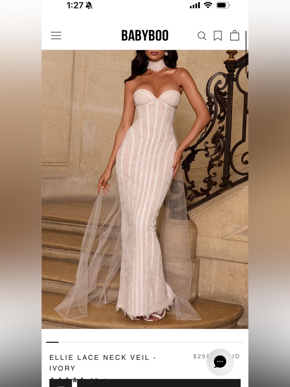 Babyboo bridal Lace collar sheer veil